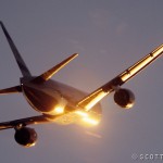 Commercial airliner taking off