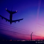 Commercial airliner landing