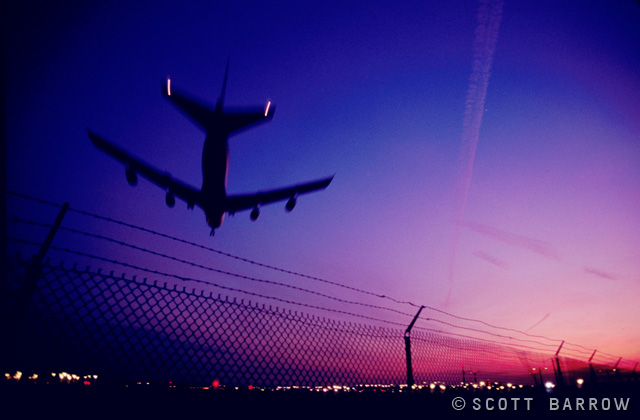 Commercial airliner landing